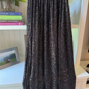 Vineyard Vines Black Sequin Maxi Skirt